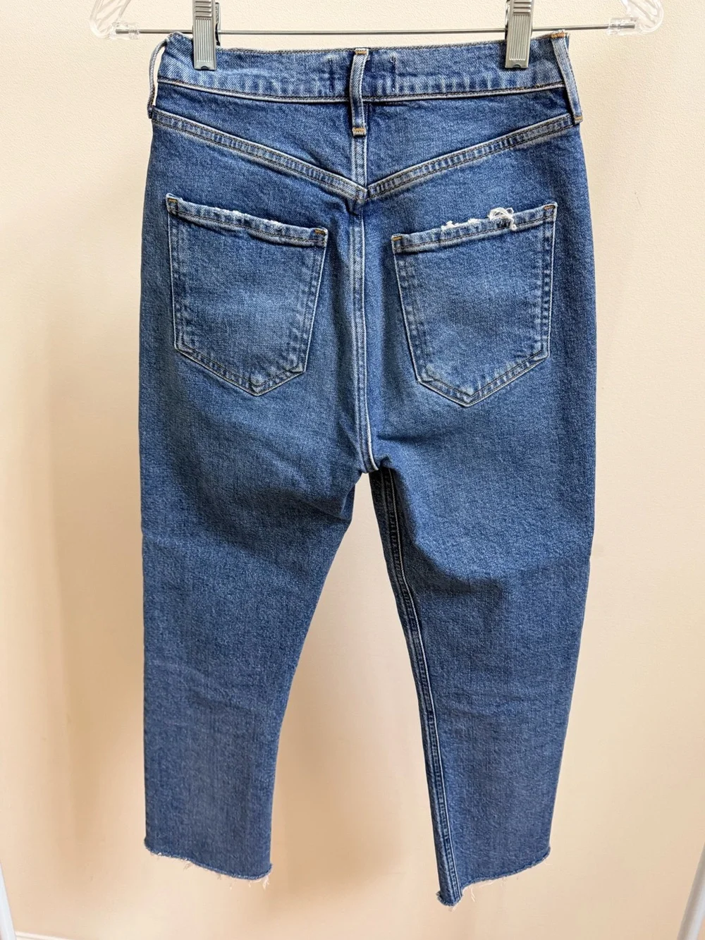 Agolde Riley High Rise Straight Crop Jeans medium wash Sz 24 women’s